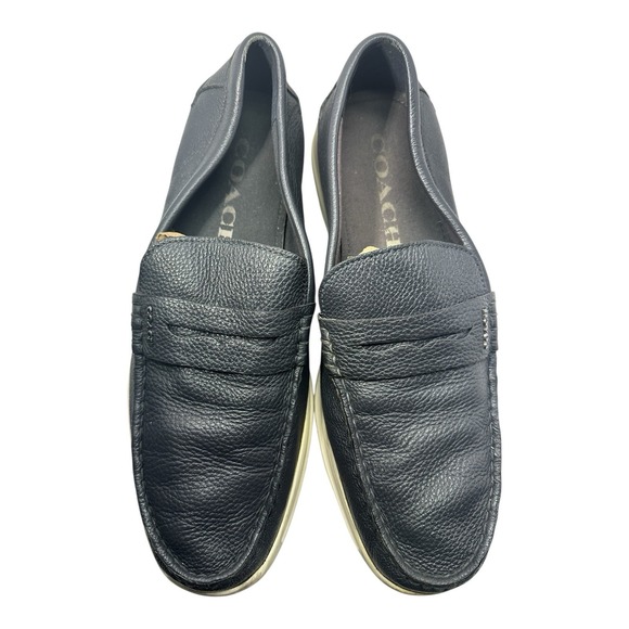 Coach Other - Coach Men Navy Blue Pebbled Leather Nantucket Penny Loafer Size‎ 11.5D